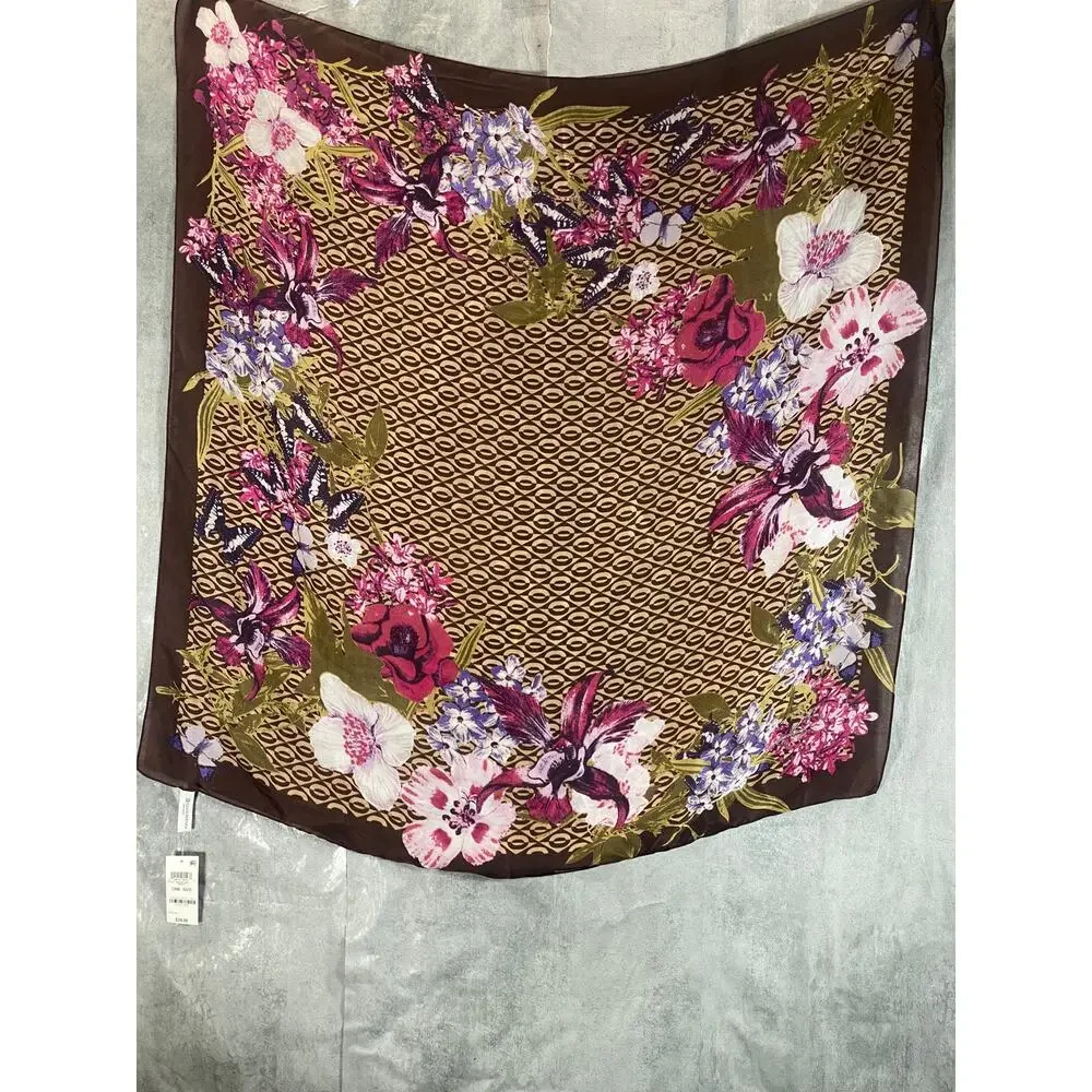 GIANI BERNINI Women's Berry Floral Loop Square Scarf SZ OS - Picture 1 of 6